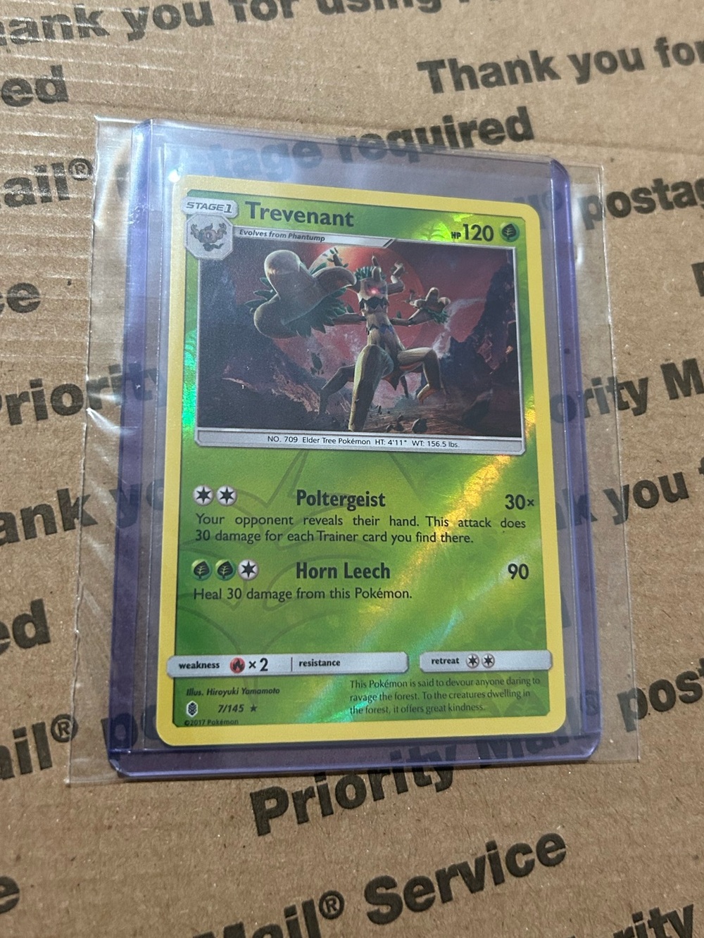 Holo Trevenant ‘17 Pokemon TCG Card No. 7/145 ⭐️